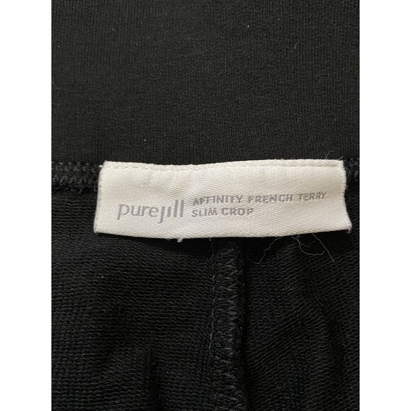 J Jill Pure Jill Affinity French Terry Slim Crop Pants Medium Black Pockets - Picture 4 of 7